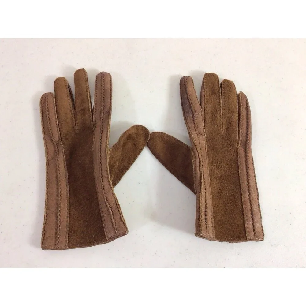 Vintage Pigskin Driving Gloves Lined Womens 7